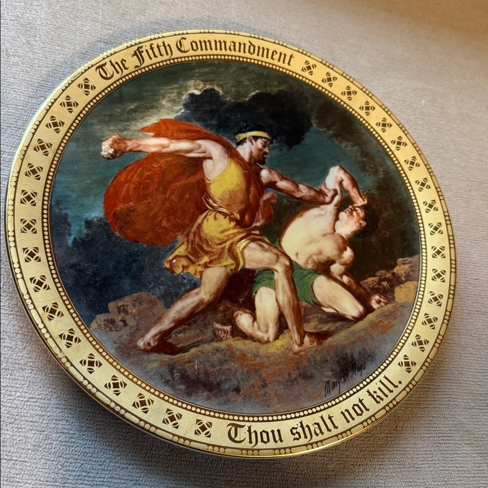 The Ten Commandments Plate collection "Thou shalt not kill" by Mary Mayo